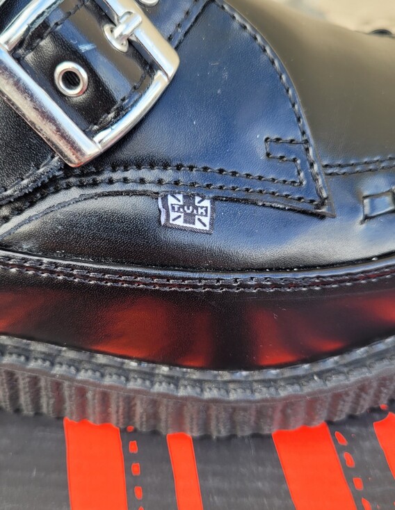 T.U.K. Creeper 3 Buckle Black Boots M13 W15 Punk Goth UK Vegan main image 4